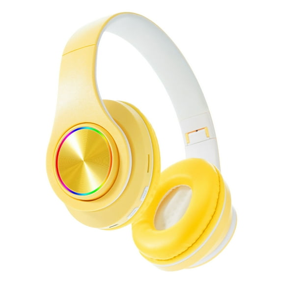 Bdday Wireless Gaming Headset Macaron Colored Luminous Seven Color Breathing Light Head Mounted Bluetooth Earphones Gaming Headphones