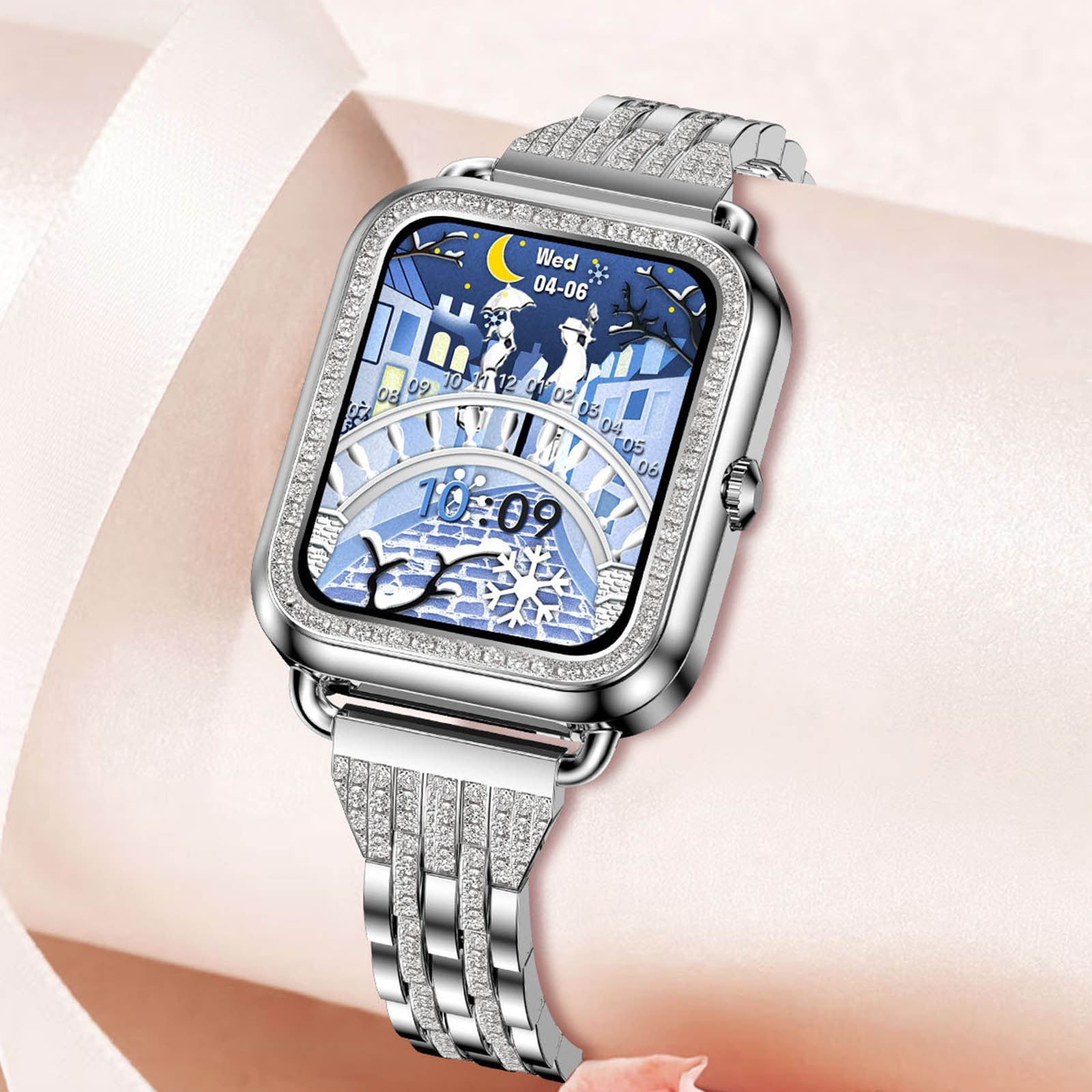 Bdday Women's Smart Watch 1.57 Inch Smart Watch For Android And IOS Phones IP68 Water Fitness Watch Voice Features For Women And Men