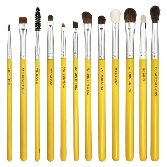 Bdellium Tools Studio Series, Eyes Brush Set and Pouch, 12 Pc Set