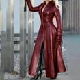 thumbnail image 1 of Bdfzl Women Faux Leather Trench Coat Maxi Jacket Double Breasted Duster Trench Coat Full Length Maxi Long Overcoat - Fall/Winter Clearance, 1 of 6