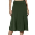 thumbnail image 1 of Bdfzl Women's High Waist Flare A-Line Midi Skirt with Plus Size High Waist Solid Color Skirt, 1 of 5