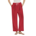 thumbnail image 1 of Bdfzl Womens Pajama Pants Plush Soft Winter Warm Flannel Bottoms Fuzzy Fleece Sleepwear Lounge Pants With Pockets Red S, 1 of 8