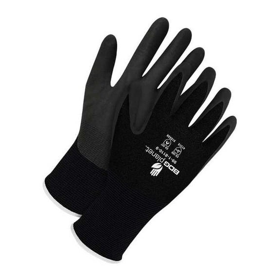 Bdg Coated Gloves, NBR, Textured, Palm, Black, XS (6) 1 PR 99-1-8110-6