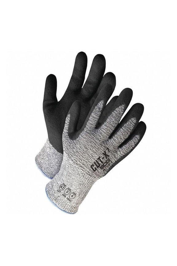 Cut-Resistant Coated Gloves, Cut Level A7 ,Dipped ,Nitrile ,Sandy ,S 1 PR