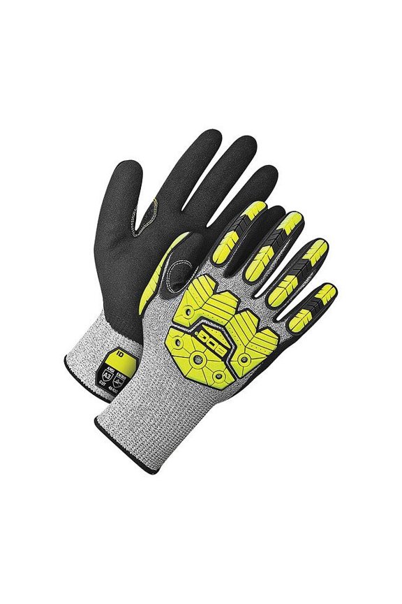 Cut-Resistant Impact Gloves, Cut Level A3 ,Dipped ,Nitrile ,Sandy ,S 1 PR