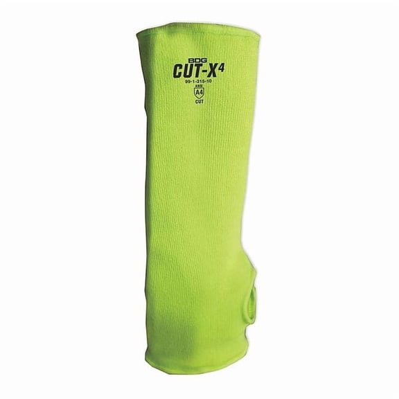 Bdg HiViz Green Cut Resistant Sleeve Thumb Hole, Size 16" 99-1-315-16