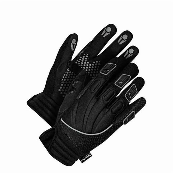 Classic Leather Gloves, Synthetic Leather Palm, Black Neoprene Back, M, Black