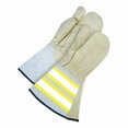 thumbnail image 1 of Leather Gloves, Cowhide, Safety Cuff, Wing Thumb, Full Finger, Gray/Tan, L, 1 PR, 1 of 1