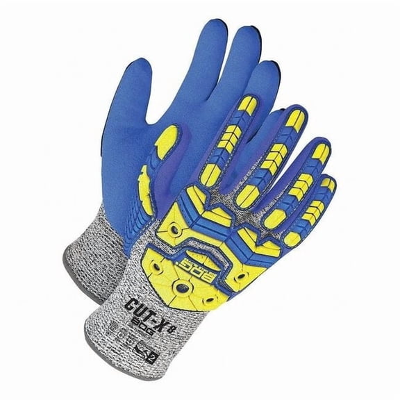Cut-Resistant Impact Gloves, Cut Level A8 ,Dipped ,Nitrile ,Sandy ,L 1 PR 99-1-9792-9