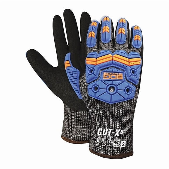 Cut-Resistant Impact Gloves, Cut Level A6 ,Dipped ,Nitrile ,Sandy ,L 1 PR 99-9-9791-9