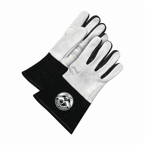 Bdg Gander Welding Gloves, Gauntlet Cuff, Grain Goatskin, M, 1 PR 60-1-1949-M