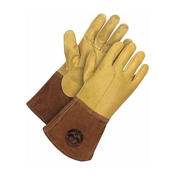 Gander Brand Welding Gloves, Gauntlet Cuff, Wing Thumb, Premium Pigskin, L, 1 PR 60-1-1830-L