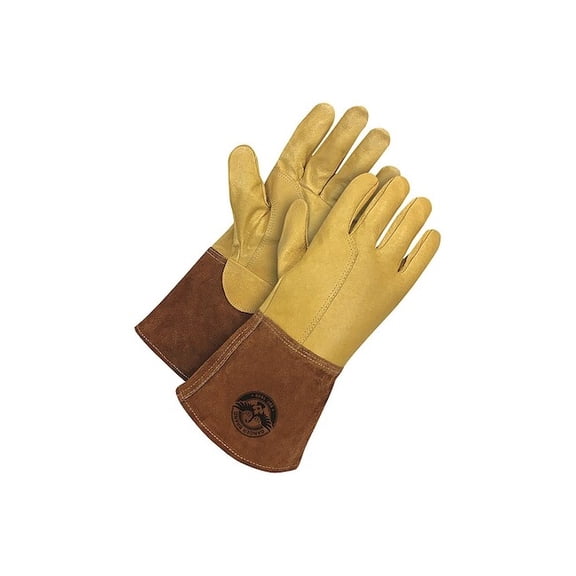 Gander Brand Welding Gloves, Gauntlet Cuff, Wing Thumb, Premium Pigskin, L, 1 PR