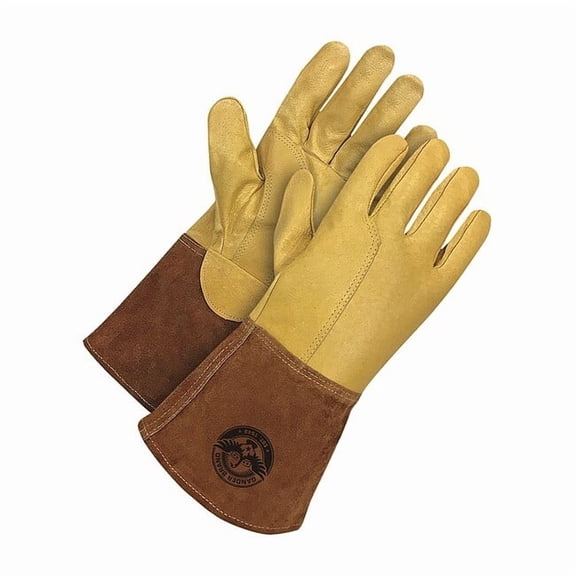Gander Brand Welding Gloves, Gauntlet Cuff, Wing Thumb, Premium Pigskin, 2XL, 1 PR 60-1-1830-X2L