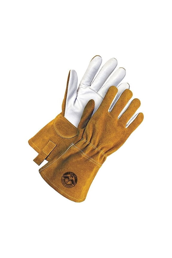 60-1-1722 Welding Gloves, Gauntlet Cuff, Wing Thumb, Premium Goatskin, XL, 1 PR