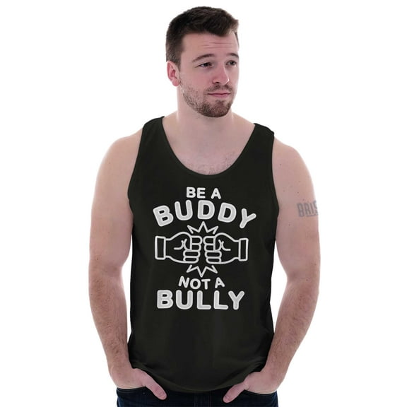 Be A Buddy Not A Bully Friendly Cute Plus Size Graphic Tank Top Brisco Brands 3X