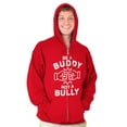 thumbnail image 1 of Be A Buddy Not A Bully Friendly Cute Unisex Plus Size Zip Hoodie Brisco Brands 3X, 1 of 6