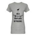 thumbnail image 1 of Be A Flamingo Quote Shaped T-Shirt Women -Image by Shutterstock, Female x-Large, 1 of 2
