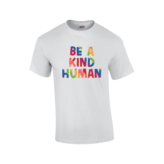 Be A Kind Human Positive Vibes LGBTQ+ Rainbow Love Is Love Support Short Sleeve Unisex Graphic T-Shirt-White-6xl