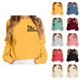 thumbnail image 1 of Be A Kind Human Sweatshirt for Women Long Sleeve Crewneck Positive Message Graphic Pullover Top, 1 of 1