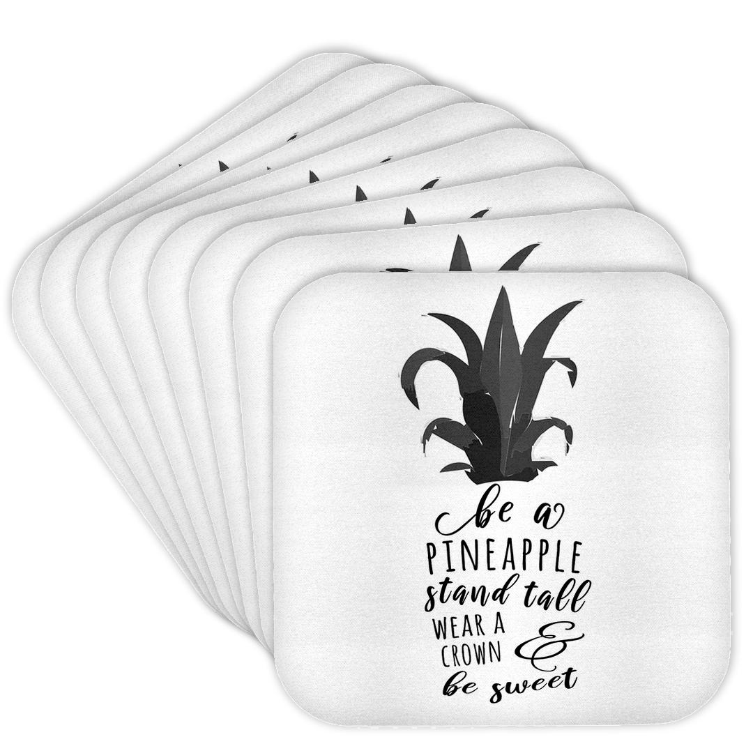 3drose, Be a Pineapple Stand Tall Wear a Crown and Be Sweet., Set of 8 ...
