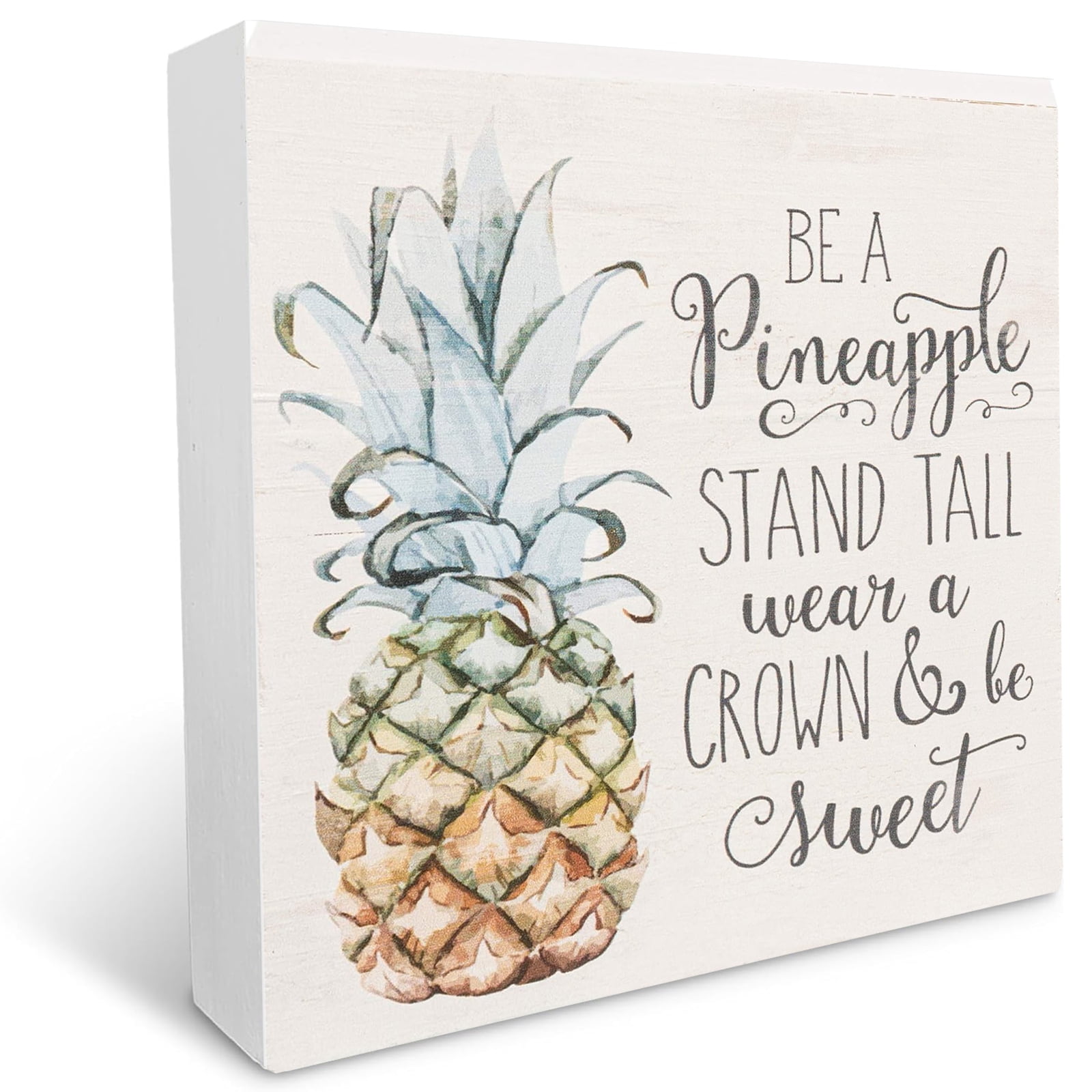 Be A Pineapple Stand Tall Wear A Crown Be Sweet Wood Box Sign Rustic ...