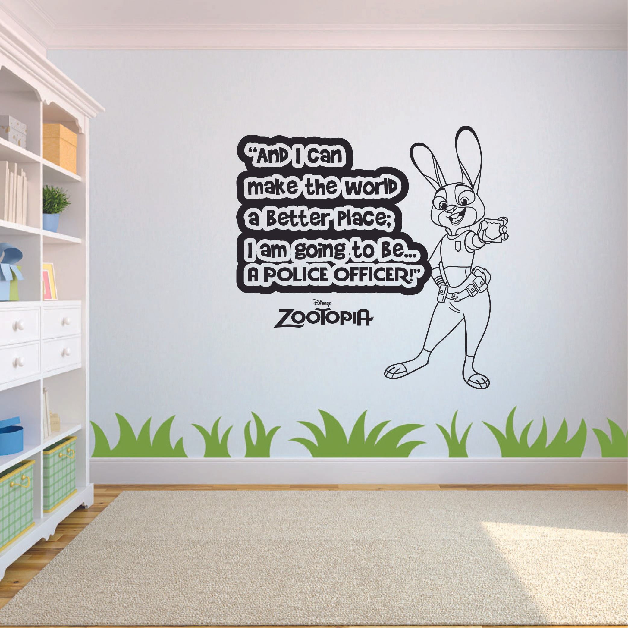 Be A Police Officer Quote Zootopia Cartoon Quotes Wall Sticker Art