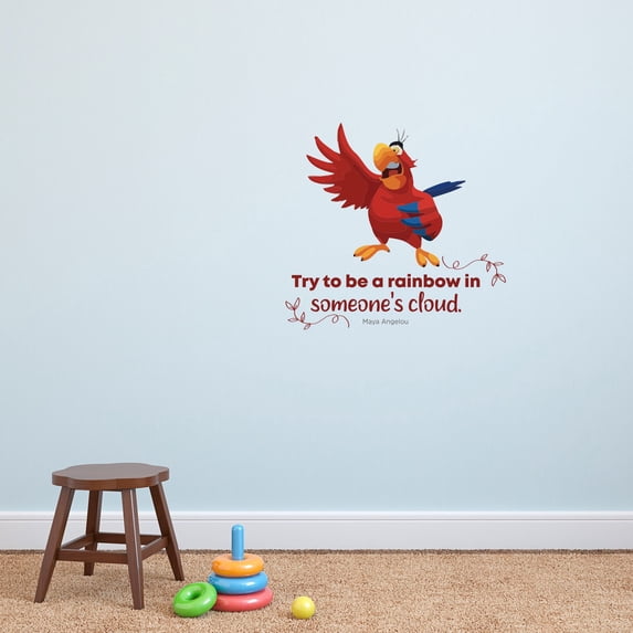 Be A Rainbow Cute Bird Life Quote Cartoon Quotes Decors Wall Sticker Art Design Decal for Girls Boys Kids Room Bedroom Nursery Kindergarten Home Decor Stickers Wall Art Vinyl Decoration (27x30 inch)