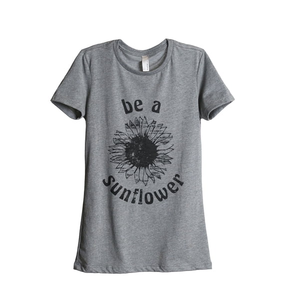 Be A Sunflower Women's Fashion Relaxed T-Shirt Tee Heather Grey X-Large
