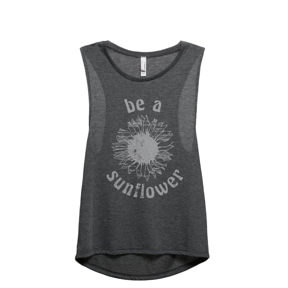 Be A Sunflower Women's Fashion Sleeveless Muscle Workout Yoga Tank Top Charcoal Grey Medium