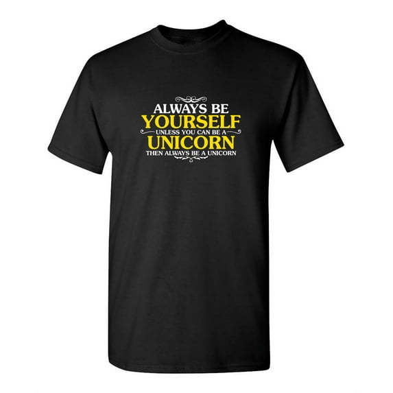 Be A Unicorn Read Sarcastic Humor Graphic Novelty Super Soft Ring Spun Funny T Shirt