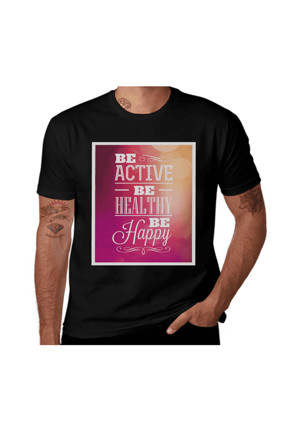 Be Active Be Healthy-Fitness-Fuchsia-White-Peach Casual Streetwea Everyday Tshirt Comfortable Wear tee shirt