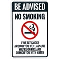 thumbnail image 1 of Be Advised No Smoking 8"x12" Warning Sign, Security Safety Metal Sign, Vintage Caution Poster, Business Office Home Street Road Wall Decor, 1 of 6