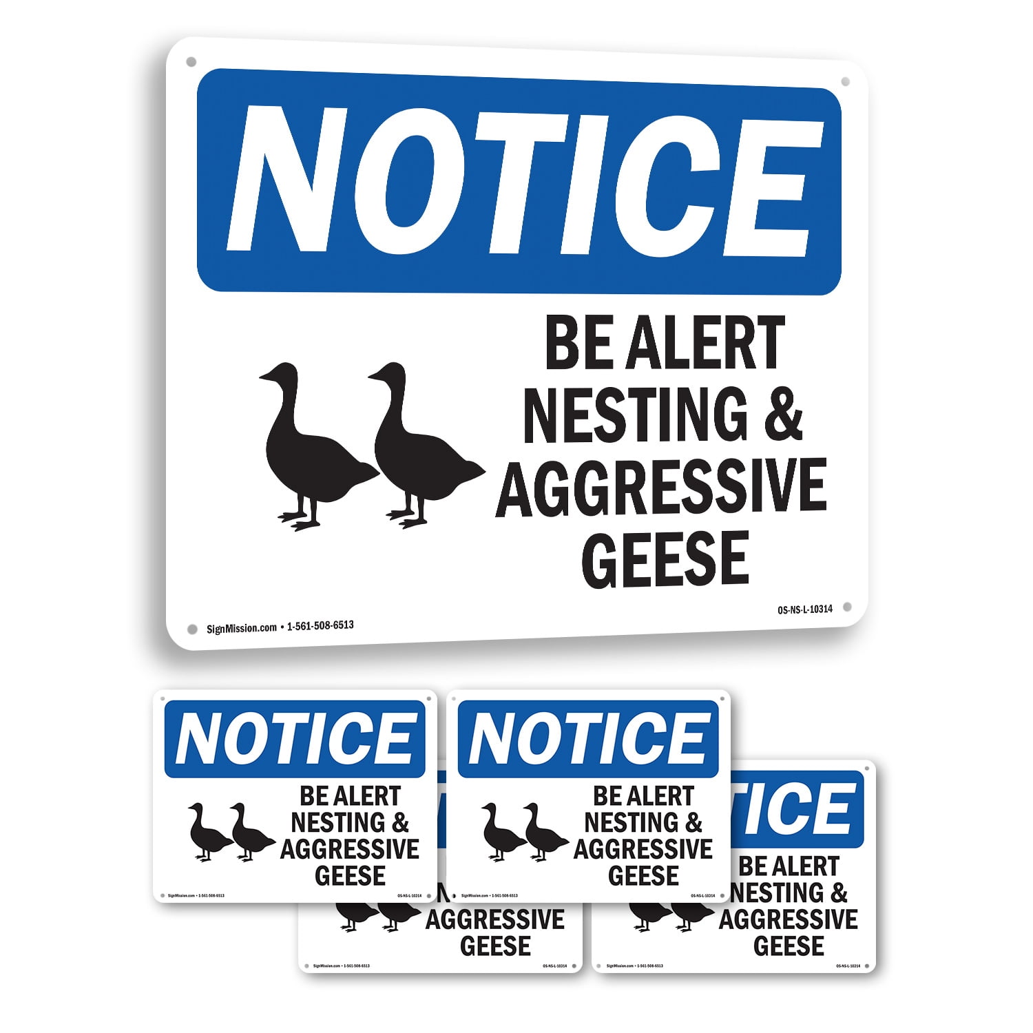 Be Alert Nesting And Aggressive Geese OSHA Notice Rigid Plastic Sign 14 ...