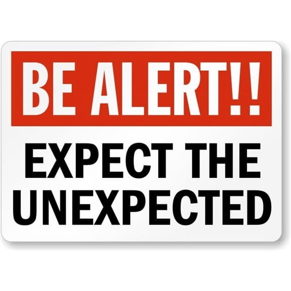 Be Alert Safety Slogan Weatherproof Metal Aluminum Sign Size: 8 x 12 Inch