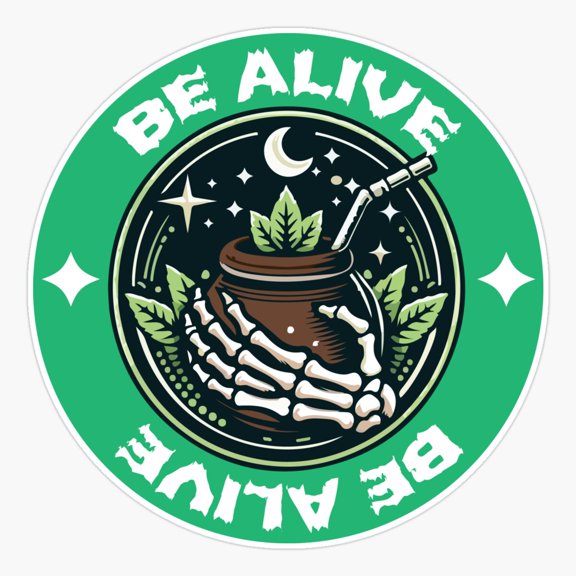 Be Alive Yerba Mate Design Er, Phone Decal Water Bottle Stickers Car Decals, Funny Birthday Gift