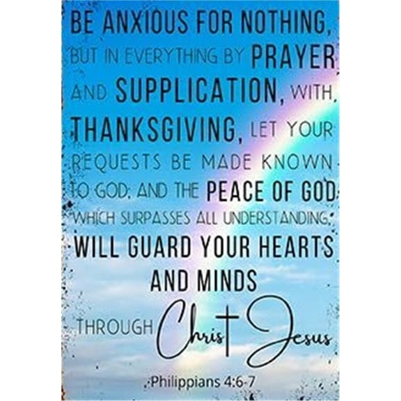 Be Anxious for Nothing Philippians 4 6-7 Scriptures Bible Quote Wall Art Motivational Verses  poster