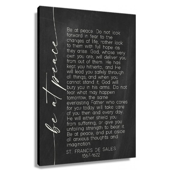 Be At Peace Prayer St. Francis De Sales Quotes Wall Art Prints Poster Decoration Picture for Bedroom Painting Canvas Bathroom Giclee Canvas