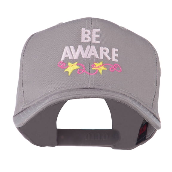 Be Aware Cancer Awareness Embroidered Cap - Grey OSFM