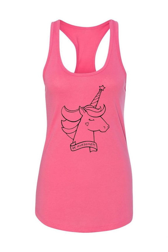 Be Awesome Unicorn Racerback Tank Women -Image by Shutterstock, Female x-Large