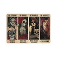 thumbnail image 1 of Be Badass tin sign, Sugar Skull Girl tin sign, Day Of The Dead Girl Art, Tattoo Girls And Skull Art,Retro style ,wall art ,decorative farm, country cottage, metal tin sign 12x16 inches, 1 of 6