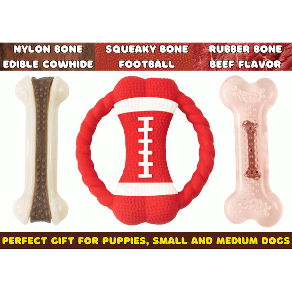 Be Better LM Pets - 3 Pack Dog Toys for Aggressive Chewers, Dog Chew Toys