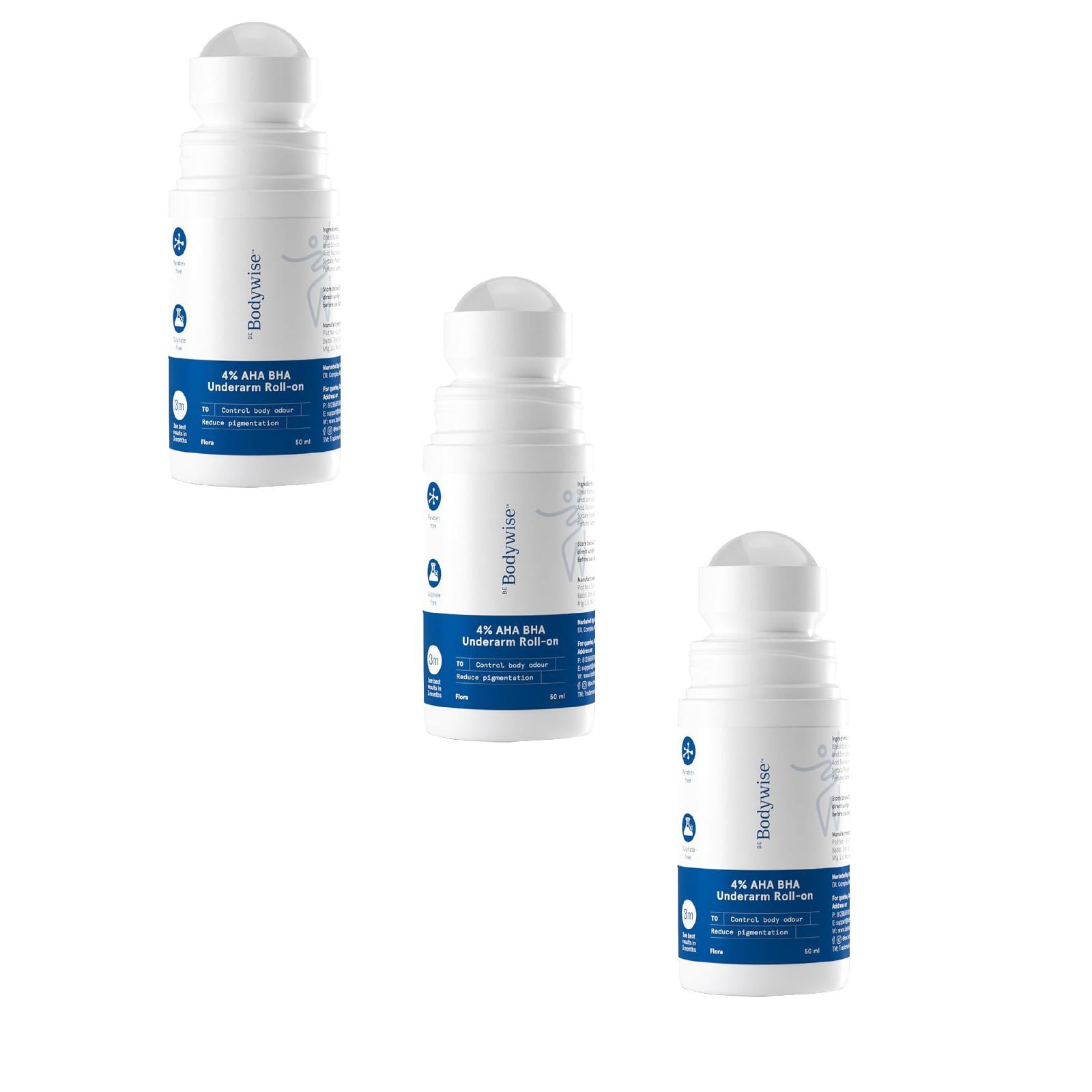 Be.Bodywise 4% AHA BHA Underarm Roll on 50ml - 2% Lactic Acid, 1% ...