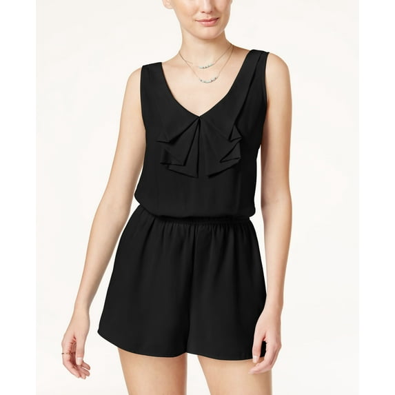 Be Bop Juniors Bow Collar Romper Black M