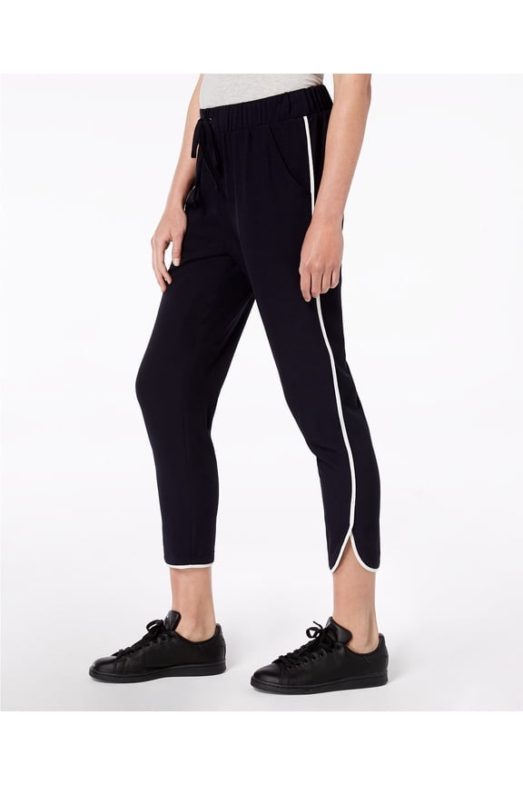 Be Bop Juniors Dolphin Hem Piped Jogger Pants Navy White XL