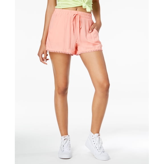 Be Bop Juniors Pom Pom Trim Shorts Coral S