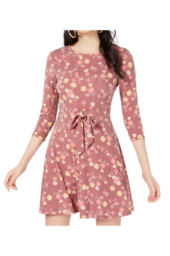Be Bop Juniors Printed Tie Waist Dress;L