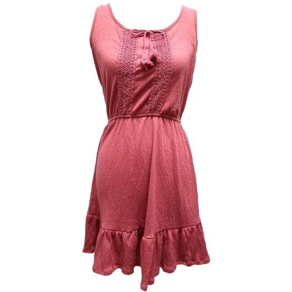 Be Bop Juniors Ruffled Hem Peasant Dress Vintage Rose S