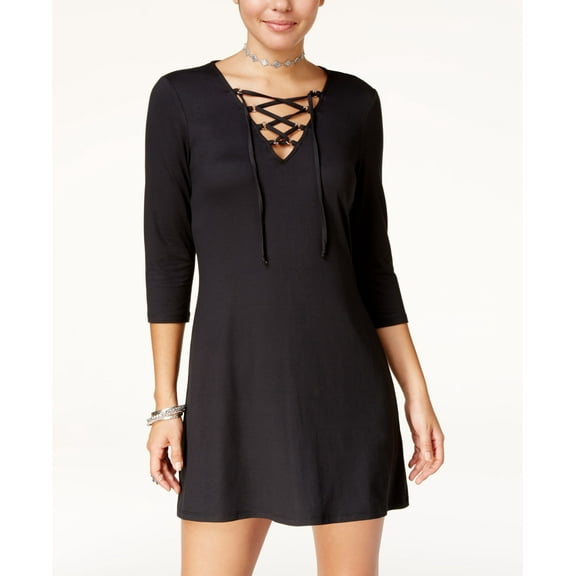 Be Bop Juniors Super Soft Lace Up Dress Black 2XS