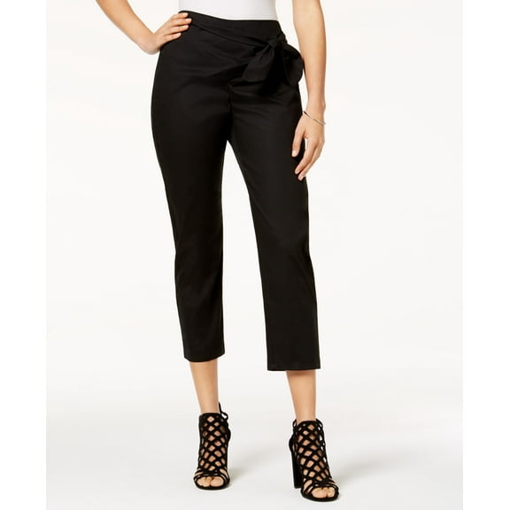 Be Bop Juniors Tie Waist Cropped Pants Black XS